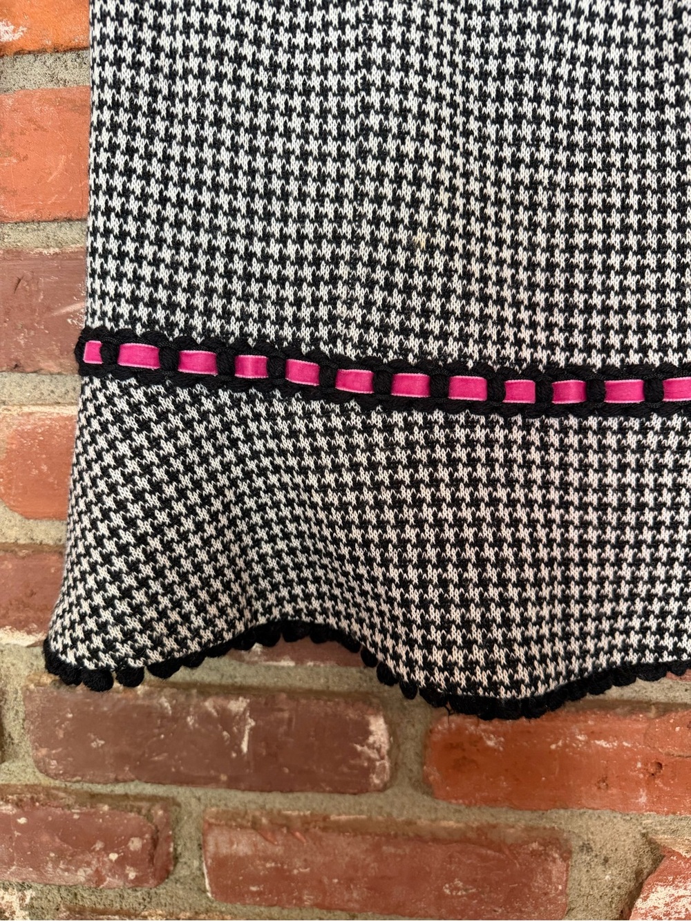 Nanette Lepore Black & White Houndstooth 2 Piece Set with Pink Lining - Picture 6 of 7
